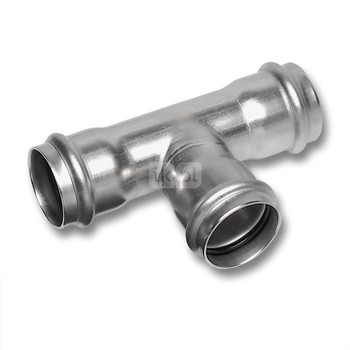 Trójnik SANHA NiroSan Press stal nierdzewna 168,3 mm x 76,1 mm x 168,3 mm (zw x zw x zw)