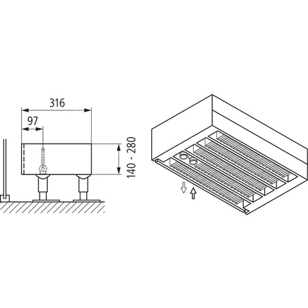 Konwektor Kermi Kon m. Str. Typ55 BH210x316x3400mm QN8065, weiß, 6bar, m. Abd., AB Uni.