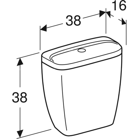 Spłuczka nasadzana Koło Idol, spłukiwanie dwudzielne, przyłącze wody z boku