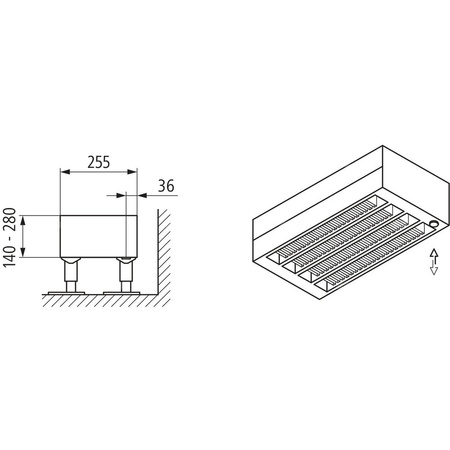 Konwektor Kermi Konvektor Typ54 BH70x255x3000mm QN3075, weiß, 6bar, m. Abd, AB 12