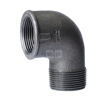 Kolano nakrętno-wkrętne czarne 6/4'' A4 STRONG