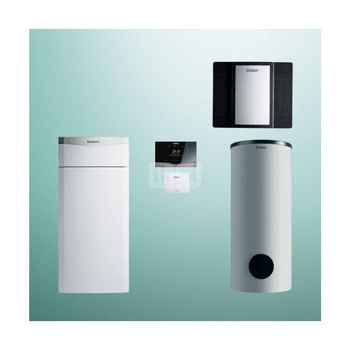 Pakiet systemowy OZE - Pompa ciepła gruntowa solanka-woda VAILLANT VWF 157/4 flexoTHERM 14.4 kW 400 V + Regulator sensoCOMFORT VRC 720 + Zasobnik c.w.u. VIH RW400/3BR + Moduł chłodzenia pasywnego VWZ NC 19/4 + Moduł komunikacji internetowej VR 940f