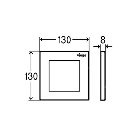 Przycisk uruchamiający do pisuaru Prevista Visign for Style 21 tworzywo sztuczne, nr wzoru 8611.2 płytka maskująca: tworzywo szt. szlach. matowy klawisz: tworzywo szt. szlach. matowy