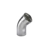 Łuk Sanpress 45' VIEGA 23261XL jednoczęściowy, stal nierdzewna / stal nierdzewna, 64 mm (kw x mz) z uszczelką