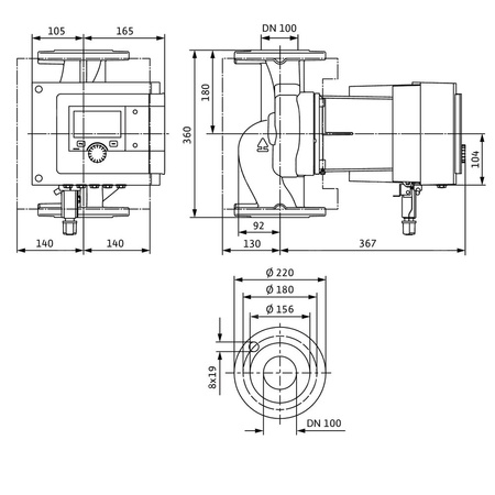 Pompa obiegowa WILO Stratos MAXO 100/0,5-12 PN16 1 x 230 V 50/60 Hz, PN 16/16bar