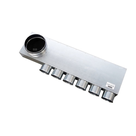 Rozdzielacz TopFlex Metal kątowy jednorzędowy z izolacją wewnętrzną DN160/przyłącza 6 x DN75
