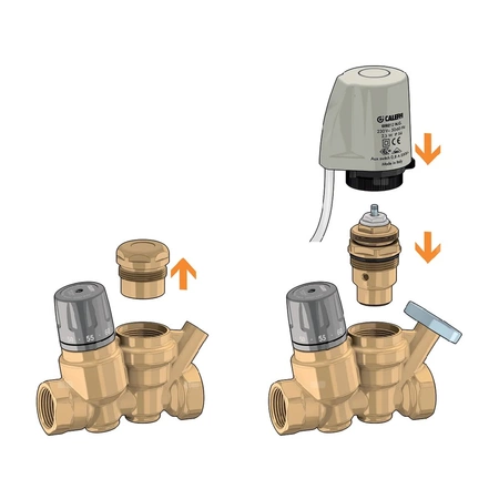 Termostatyczny zawór do cyrkulacji c.w.u.  3/4" z termometrem
