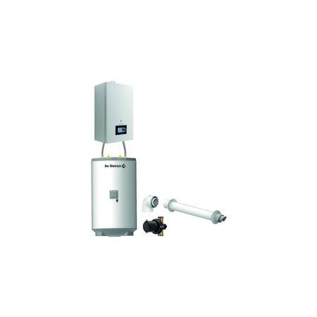 Pakiet - Kocioł gazowy jednofunkcyjny DE DIETRICH Virtuens Smart 15 kondensacyjny wiszący 2.6 - 16.3 kW+ Zestaw powietrzno-spalinowyKoncentryczny PP/Alu fi 60/100 + Zasobnik c.w.uAQUAvie125 + Filtr magnetyczny XS90 A