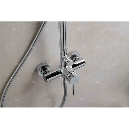 DESZCZOWNIA MOZA Z BATERIĄ NATRYSKOWĄ ŚCIENNĄ, CHROM