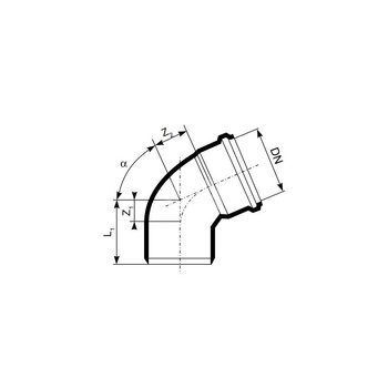 Kolano 15' MAGNAPLAST KG 2000 KGB, PP-md (zielony), DN 400 x DN 400 (wz x ww), do kanalizacji