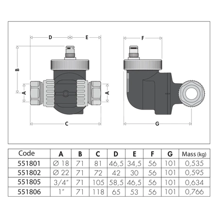 DISCALSLIM - Separator powietrza. Korpus z technopolimeru 1" GW