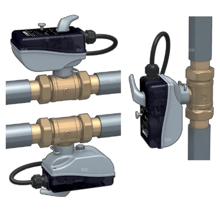 Trójdrożny zawór kulowy z siłownikiem. Z izolacją dla instalacji grzewczych i chłodniczych 1 1/4", czas zadziałania 50s