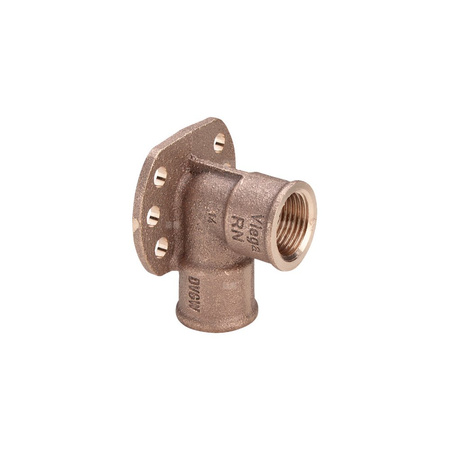 Kolano ze złączką naścienną VIEGA 3471 jednoczęściowy, brąz / brąz, 1/2'' (gw x gw), (głębokość: 21 mm)