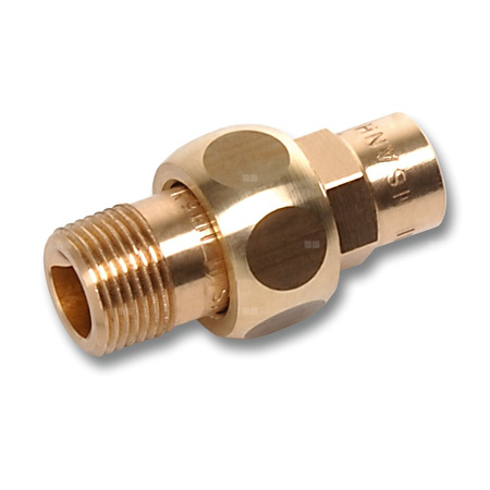 Śrubunek SANHA 4341G trzyczęściowy, brąz, 12 mm x 3/8'' (lut wewnętrzny x GZ)