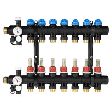 Rozdzielacz do ogrzewania podłogowego AFRISO ProCalida EF1 7-obieg. poliamid GZ 1'' x euroconus 3/4''