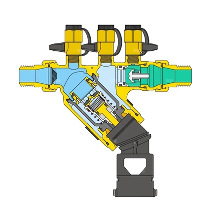 Izolator przepływów zwrotnych ze strefą obniżonego ciśnienia z możliwością nadzoru. Dn 15. Typu BA