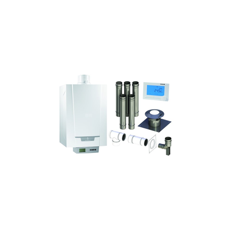Pakiet - Kocioł gazowy jednofunkcyjny DE DIETRICH MCR3 Evo 24T kondensacyjny wiszący 6.1 - 24.8 kW+ Zestaw powietrzno-spalinowy + RegulatoriSense