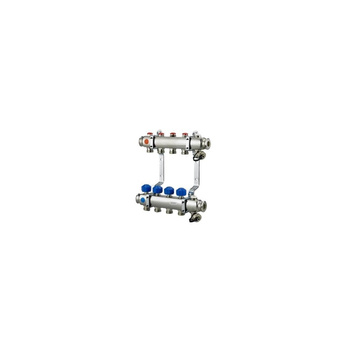 Rozdzielacz do ogrzewania podłogowego QIK ZR 6-obieg. inox GW 1'' x GZ 3/4''