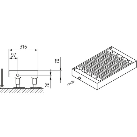 Konwektor Kermi Kon m. Str. Typ55 BH280x316x1200mm QN3444, weiß, 6bar, m. Abd., AB Uni.