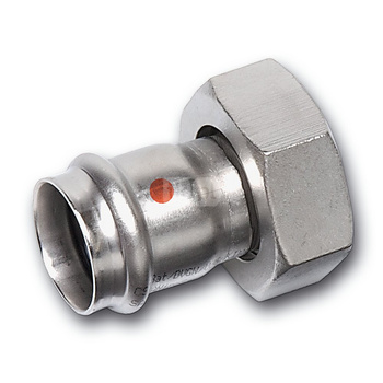 Półśrubunek SANHA NiroTherm Press z uszczelką dwuczęściowy, stal nierdzewna, 22 mm x 1'' (zw x nz)