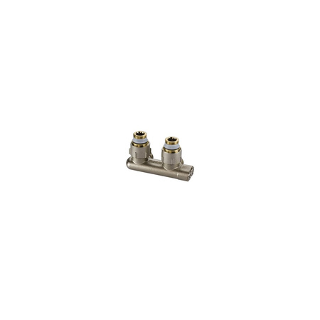 Moduł przyłączeniowy kątowy FLAMCO MEIBES mosiądz (niklowanie) 1/2'' GZ x 3/4'' Eurokonus, rozstaw 50 mm do grzejników