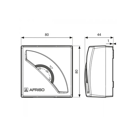 Termostat AFRISO TA3 z diodą LED zasilanie 230 V AC włącz/wyłącz 10-30'C
