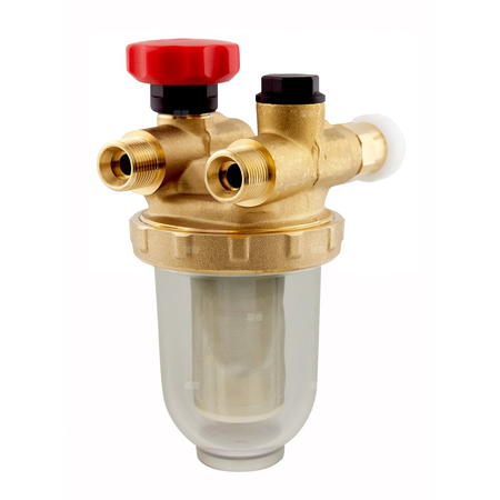 Filtr olejowy AFRISO R500St jednorurowy z powrotem fi 3/8'' x 3/8'' GW x GZ, z wkładem stalowym, maks. przepływ 250 l/h