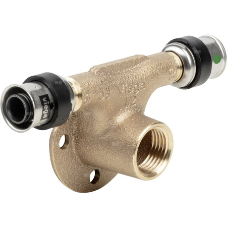 Trójnik VIEGA 67243 brąz 16 mm x 1/2'' x 16 mm (mz x GW x mz)
