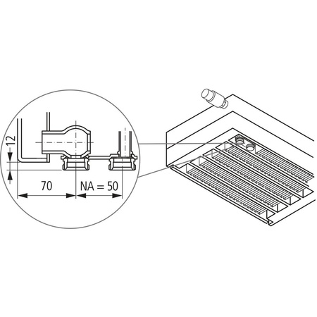 Konwektor Kermi V-Konvektor Typ43 BH210x194x1400mm QN2296, weiß, 6 bar, m. Abd., Vent. re