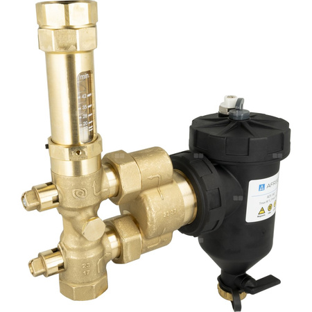 Zespół armatury serwisowej AHS 560 do pomp ciepła, z separatorem zanieczyszczeń ADS 160, z przepływomierzem 5÷42 l/min, przyłącza GW G1''