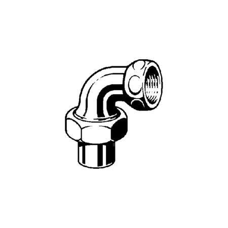 Złącze przejściowe 90' VIEGA 94096G jednoczęściowy, mosiądz / brąz, 18 mm x 1/2'' (lw x gw)