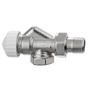 Zawór termostatyczny z bezstopniową nastawą wstępną od 1 do 8, Calypso exact DN20, skrócony, osiowy