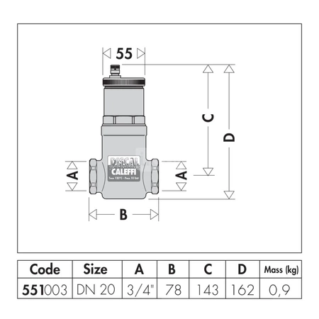 DISCAL - Separator powietrza ze złączkami zaciskowymi O 22
