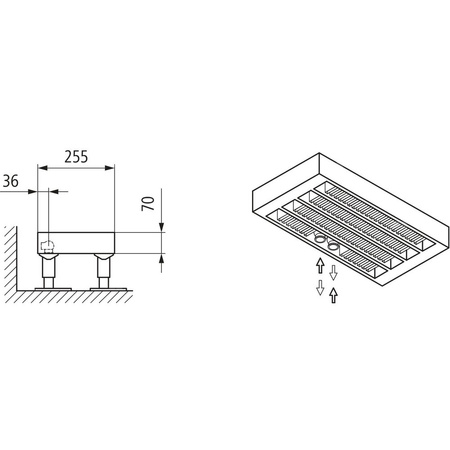 Konwektor Kermi Konvektor Typ54 BH70x255x4400mm QN4510, weiß, 6bar, o. Abd, AB 12