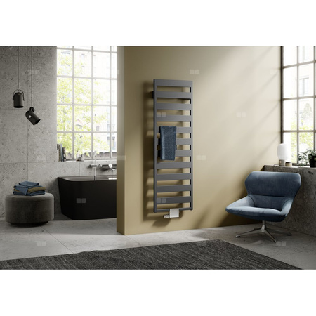 Grzejnik Kermi®Casteo®-E 1259x30x750, P=800W, srebro,WWS biały, prawy