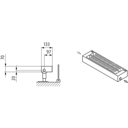 Konwektor Kermi Kon m. Str. Typ22 BH140x133x4000mm QN2892, weiß, 6bar, o. Abd., AB Uni.