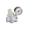 Regulator ciśnienia CALEFFI 5332 mosiądz (niklowanie), GW 3/4'', 16 bar z manometrem, wersja skośna