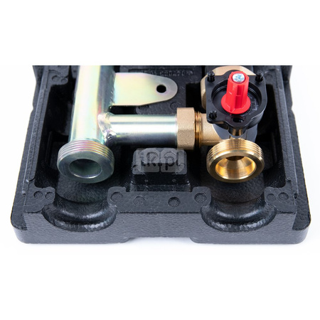 Grupa pompowa AFRISO PrimoTherm K 180-2 DN 25 AP 3-WM-SM GZ x GW 1 1/2'' x 1'', z zaworem mieszającym, z izolacją, z pompą obiegową AFRISO APH 361 25-7/180 mm, z siłownikiem arm 343 proclick