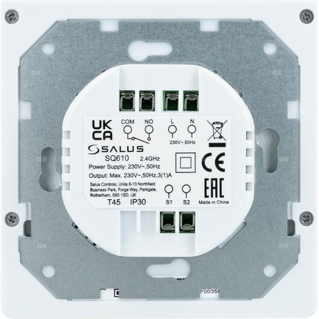 Regulator temperatury SALUS SQ610 bezprzewodowy Zigbee z wyświetlaczem, montaż podtynkowy