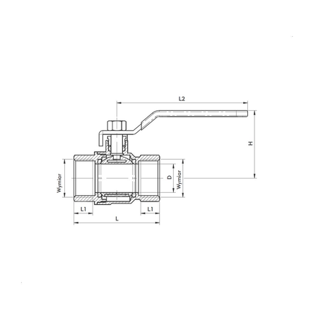 Zawór kulowy KFA Armatura mosiądz, PN 20 3/4'' GW, uchwyt: rączka