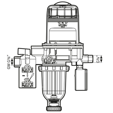 Filtr olejowy AFRISO FloCo-TOP-2KM Si zintegrowany z odpowietrznikiem fi 3/8'' x 3/8'' GW x GZ, z wkładem plastikowym, maks. przepływ 100 l/h