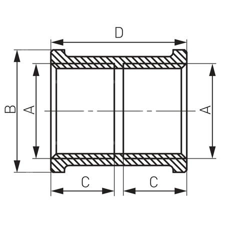 Mufa FERRO, mosiądz (chrom), 3/4'' (GW)