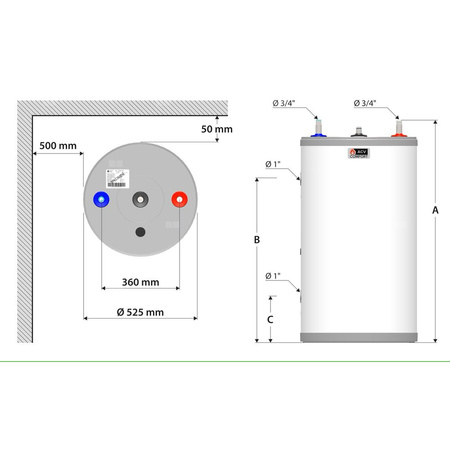 Zasobnik c.w.u. ACV COMFORT 210 pojemność 203 l, stal nierdzewna