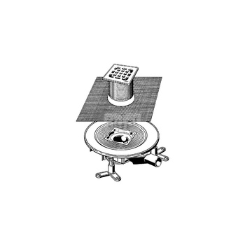 Wpust VIEGA 491420 z 1 przyłączem DN 50, odpływ pionowy, kratka 100x100mm stal