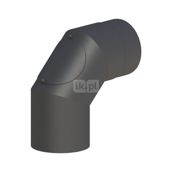 Kolano 90st. fi130mm z wyczystką, kolor czarny