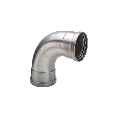 Łuk Sanpress 90' VIEGA 2316XL jednoczęściowy, stal nierdzewna / stal nierdzewna, 76,1 mm (mz x mz) z uszczelką