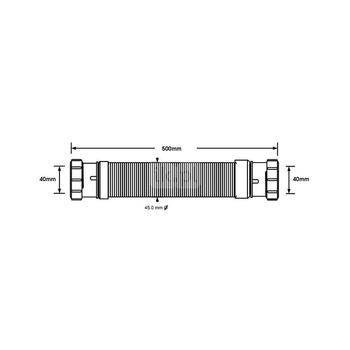 Złączka montażowa elastyczna L-500mm z końcówkami 11/2"x11/2"