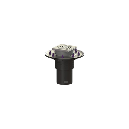 Wpust KESSEL Ecoguss z 1 przyłączem DN 100, odpływ pionowy (zdejmowany), kratka 120x120mm stal nierdzewna