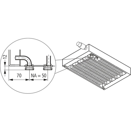 Konwektor Kermi V-Konvektor Typ22 BH280x122x1600mm QN1846, weiß, 6 bar, o. Abd., Vent. re