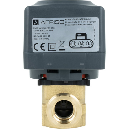 2-drogowy zawór strefowy AZV 443, DN20, G1'', Kvs 10, 230 V AC, NC